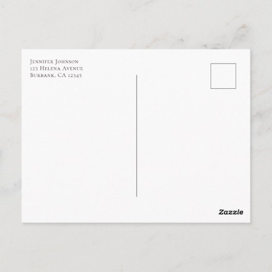 バジェットウォーターカラーユーカリ結婚式招待状 ポストカード (裏面)