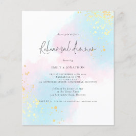 バジェットウォーターカラーリハーサルディナー招待状