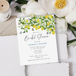 バジェットウォーターカラーレモンブライダルシャワー招待