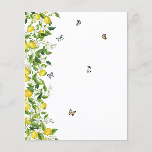 バジェットウォーターカラーレモンボタニカルブライダルシャワー (裏面)