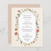 バジェットウォーターカラーワイルドフラワーアーチブライダルシャワー (正面/裏面)