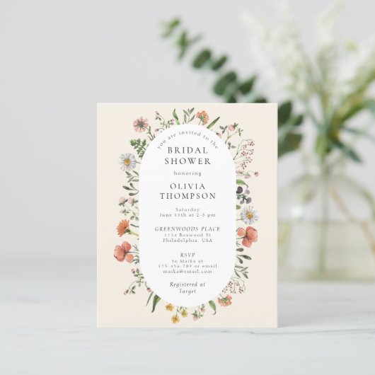 バジェットウォーターカラーワイルドフラワーアーチブライダルシャワー (スタンド正面)