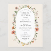 バジェットウォーターカラーワイルドフラワーアーチブライダルシャワー (正面)