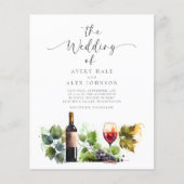 バジェットウォーターカラーヴィンヤード結婚式招待状 (正面)