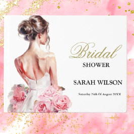 バジェットウォーター結婚カラーズガウンブライダルシャワー ゲストブック