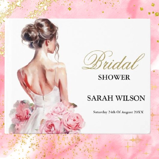 バジェットウォーター結婚カラーズガウンブライダルシャワー ゲストブック