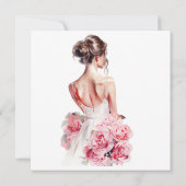 バジェットウォーター結婚カラーズガウンブライダルシャワー 招待状 (裏面)