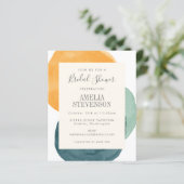 バジェットウォーター色ティール（緑がかった色）ブライダルシャワー招待状 (スタンド正面)