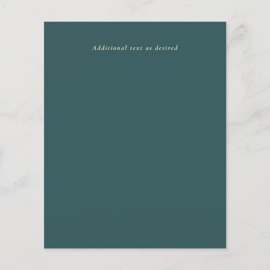 バジェットウォーター色ティール（緑がかった色）金ゴールドブライダルシャワー (裏面)