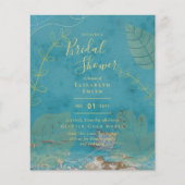 バジェットウォーター色ティール(緑がかった色)金ゴールドブライダルシャワー (正面)