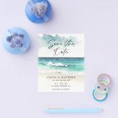 バジェットウォーター色ビーチセーブ・ザ・デート案内 チラシ (シングル)