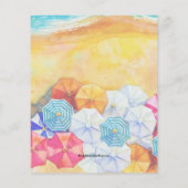 バジェットウォーター色ビーチバースデーパーティ招待状 (裏面)