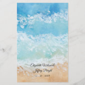 バジェットウォーター色ビーチ結婚式招待状 (裏面)