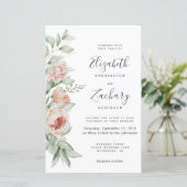 バジェットウォーター色フローラ春の結婚式招待状 (スタンド正面)