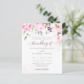 バジェットウォーター色フローラ結婚式招待状 (スタンド正面)