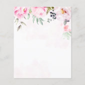 バジェットウォーター色フローラ結婚式招待状 (裏面)