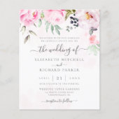 バジェットウォーター色フローラ結婚式招待状 (正面)