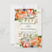 バジェットウォーター色フローラ結婚式招待状 招待状 (正面)