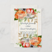 バジェットウォーター色フローラ結婚式招待状 招待状 (正面/裏面)