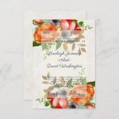 バジェットウォーター色フローラ結婚式招待状 招待状 (正面/裏面)