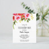 バジェットウォーター色フローラ誕生日招待状 (スタンド正面)