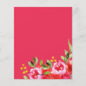 バジェットウォーター色フローラ誕生日招待状 (裏面)