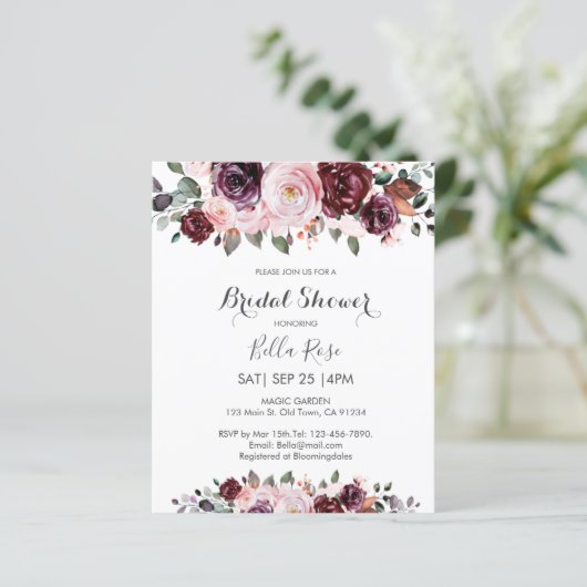 バジェットウォーター色秋ブライダルシャワー招待状 (スタンド正面)