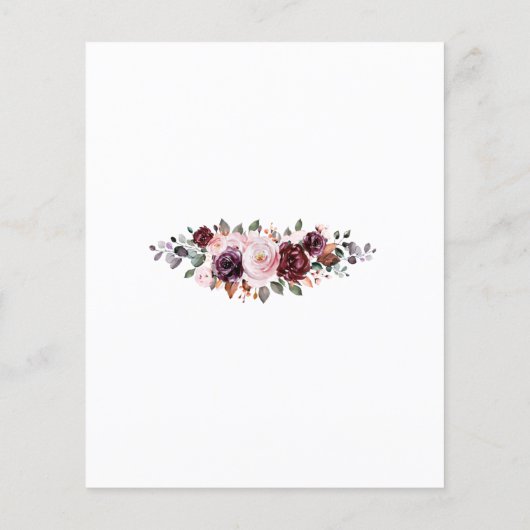 バジェットウォーター色秋ブライダルシャワー招待状 (裏面)