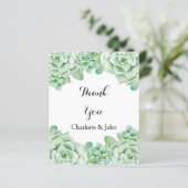 バジェットウォーター色結婚多肉質サンキューカード (スタンド正面)