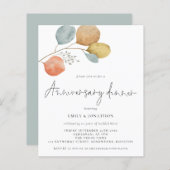 バジェットウォーター葉カラーズ記念日ディナー招待状 (正面/裏面)