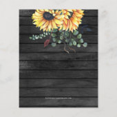 バジェットウッドサンフラワーズブライダルシャワー招待 (裏面)