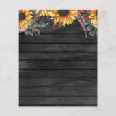 バジェットウッドサンフラワーズ結婚式招待状 (裏面)