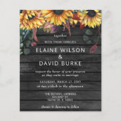 バジェットウッドサンフラワーズ結婚式招待状 (正面)