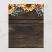 バジェットウッドサンフラワーズ結婚式招待状 (裏面)