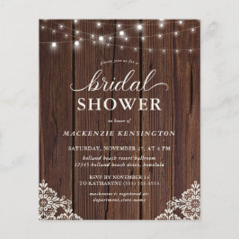 バジェットウッドストリングライトレースブライダルシャワー