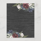 バジェットウッドブルーフローラブライダルシャワーフライヤー (裏面)