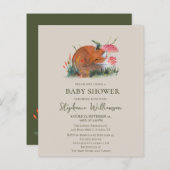 バジェットウッドランドキツネ秋のベビーシャワー (正面/裏面)
