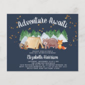 バジェットウッドランドキャンピングベビーシャワー招待状 (正面)
