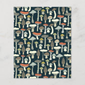 バジェットウッドランドワイルドマッシュルーム結婚式招待状 (裏面)