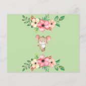 バジェットウッドランド素朴ニュートラルベビーシャワー招待状 (裏面)