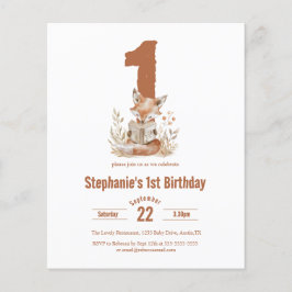 バジェットウッドランド読キツネの本の最初の誕生日