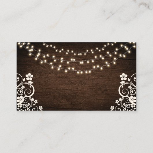 バジェットウッ素朴ドジーライトウッドズ結婚詳細 エンクロージャーカード (裏面)