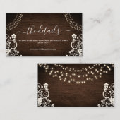 バジェットウッ素朴ドジーライトウッドズ結婚詳細 エンクロージャーカード (正面/裏面)