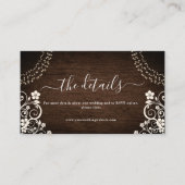 バジェットウッ素朴ドジーライトウッドズ結婚詳細 エンクロージャーカード (正面)