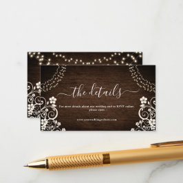 バジェットウッ素朴ドジーライトウッドズ結婚詳細 エンクロージャーカード