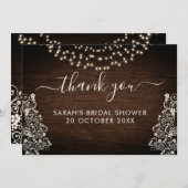 バジェットウッ素朴ドジーライトレースウッ結婚ドズ サンキューカード (正面/裏面)