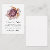 バジェットウミガメ悔やみや弔慰葬式サンキュー ノートカード (正面/裏面)