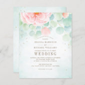 バジェットエアリーフォイルフローラ結婚式招待状 (正面/裏面)