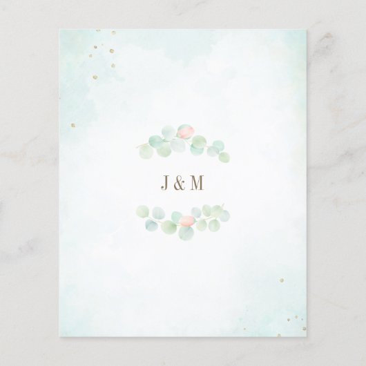 バジェットエアリーフォイルフローラ結婚式招待状 (裏面)