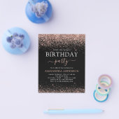 バジェットエイジ誕生日バラ金ゴールドピンクグリッター チラシ (シングル)